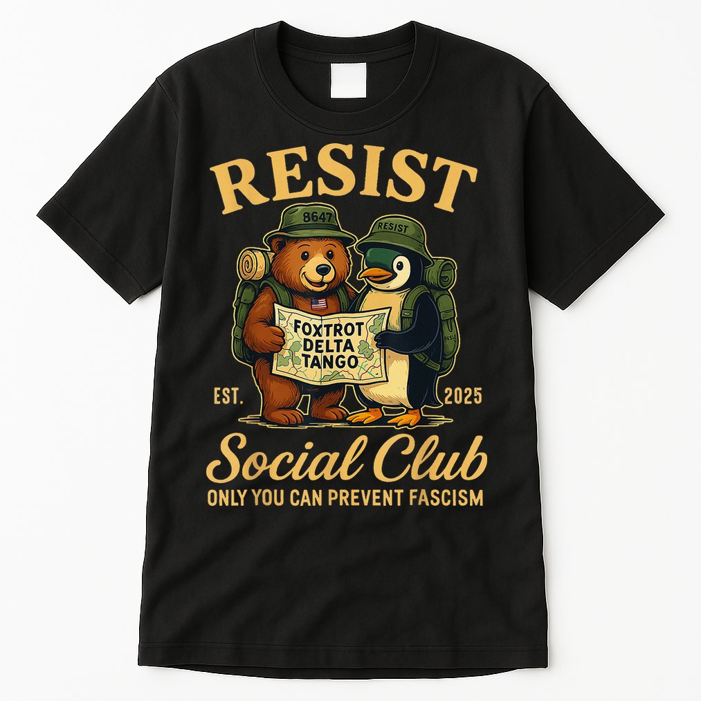 Funny Penguin Resist Penguins Protest Against Tariffs Tall T-Shirt