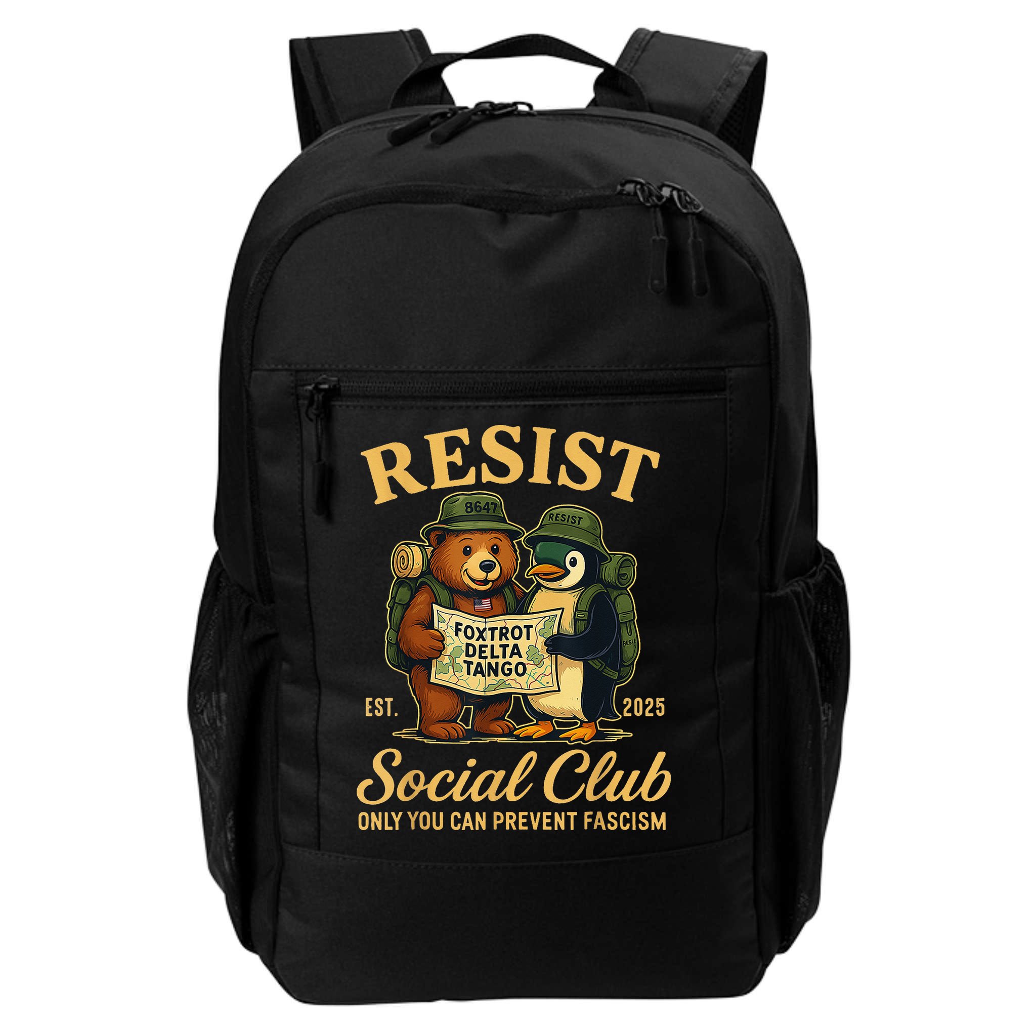 Funny Penguin Resist Penguins Protest Against Tariffs Backpack