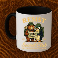 Funny Penguin Resist Penguins Protest Against Tariffs Mug