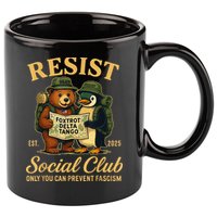 Funny Penguin Resist Penguins Protest Against Tariffs 11oz C Handle Ceramic Mug
