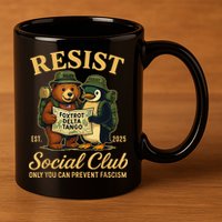 Funny Penguin Resist Penguins Protest Against Tariffs 11oz C Handle Ceramic Mug