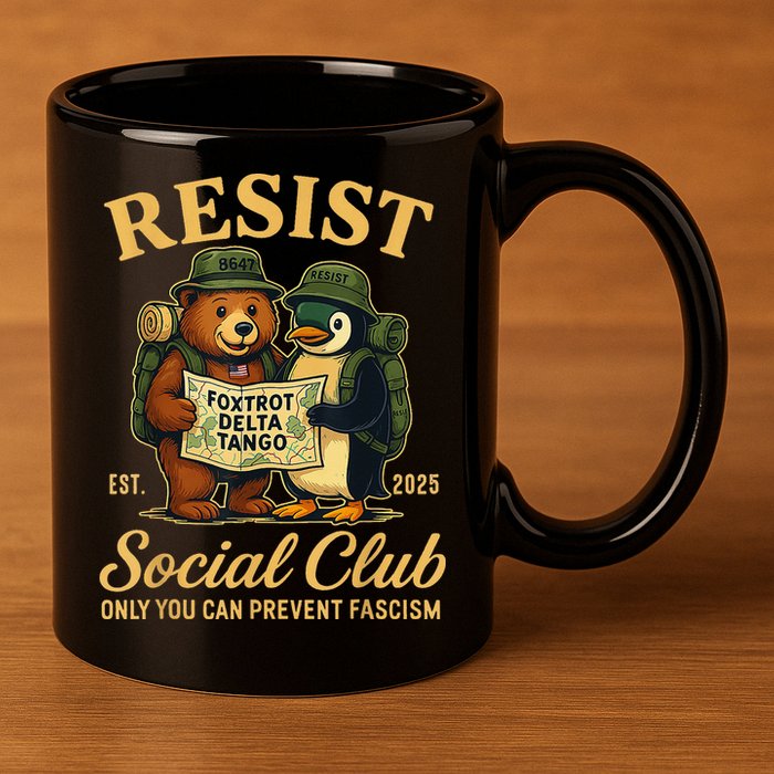 Funny Penguin Resist Penguins Protest Against Tariffs 11oz C Handle Ceramic Mug
