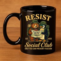 Funny Penguin Resist Penguins Protest Against Tariffs 11oz C Handle Ceramic Mug