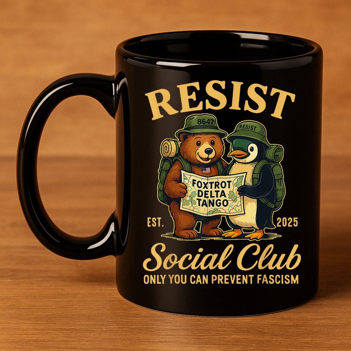 Funny Penguin Resist Penguins Protest Against Tariffs 11oz C Handle Ceramic Mug