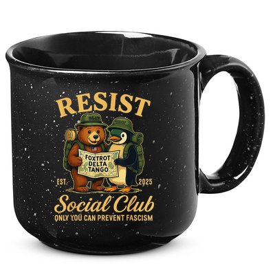 Funny Penguin Resist Penguins Protest Against Tariffs 15oz Campfire Ceramic Mug