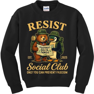 Funny Penguin Resist Penguins Protest Against Tariffs Kids Sweatshirt