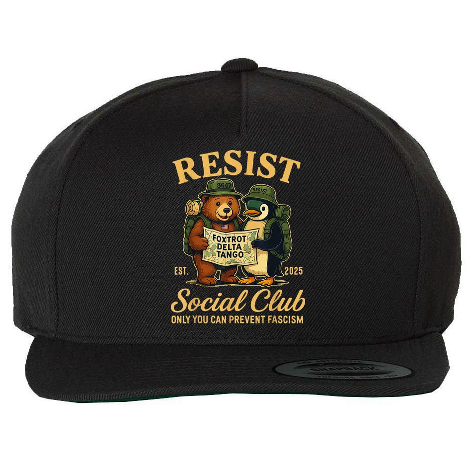 Funny Penguin Resist Penguins Protest Against Tariffs Wool Snapback Cap