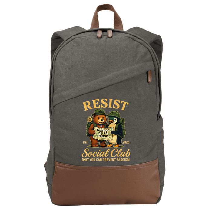 Funny Penguin Resist Penguins Protest Against Tariffs Cotton Canvas Backpack
