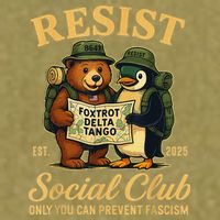 Funny Penguin Resist Penguins Protest Against Tariffs Garment-Dyed Women's Muscle Tee