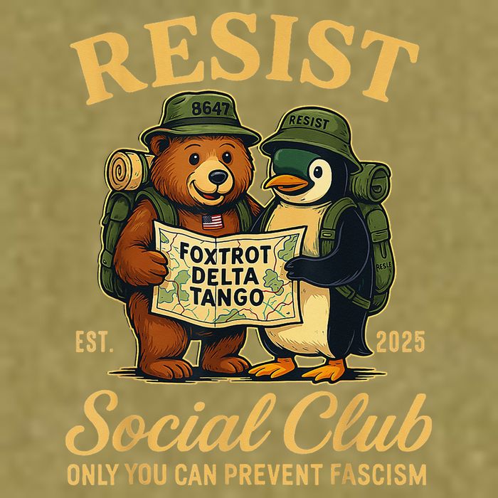 Funny Penguin Resist Penguins Protest Against Tariffs Garment-Dyed Women's Muscle Tee