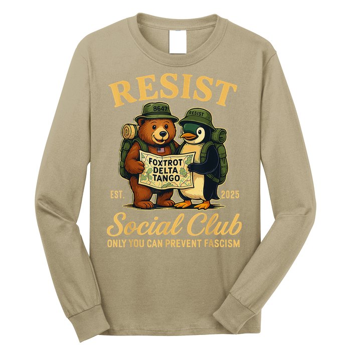 Funny Penguin Resist Penguins Protest Against Tariffs Long Sleeve Shirt
