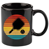 Funny Pickleball Retro Sunset Gift 11oz C Handle Ceramic Mug