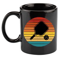 Funny Pickleball Retro Sunset Gift 11oz C Handle Ceramic Mug