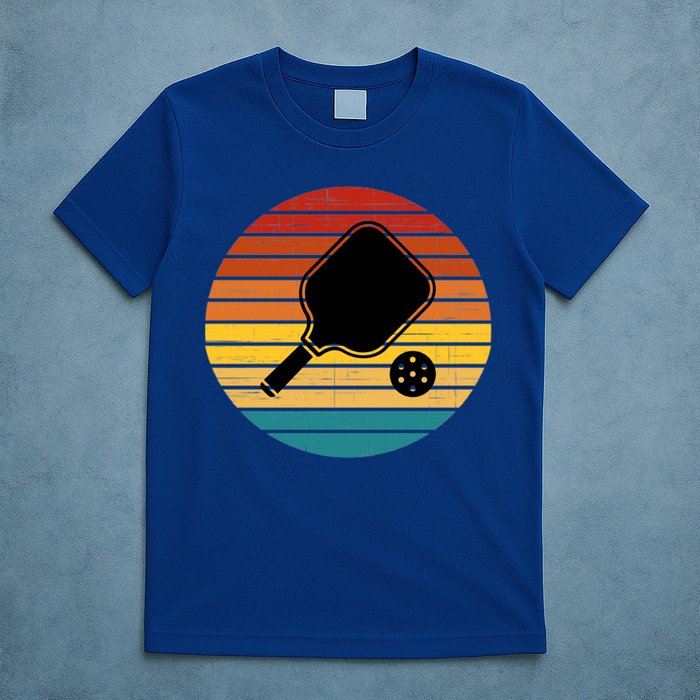Funny Pickleball Retro Sunset Gift T-Shirt