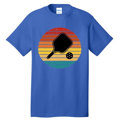 Funny Pickleball Retro Sunset Gift Tall T-Shirt