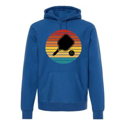 Funny Pickleball Retro Sunset Gift Premium Hoodie