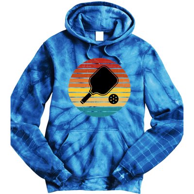 Funny Pickleball Retro Sunset Gift Tie Dye Hoodie