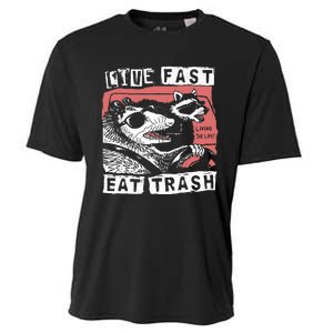 Funny Possum Raccoon Live Fast Eat Trash Cats Squad Cooling Performance Crew T-Shirt