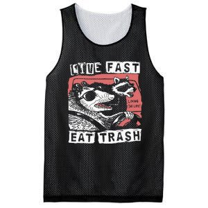 Funny Possum Raccoon Live Fast Eat Trash Cats Squad Mesh Reversible Basketball Jersey Tank