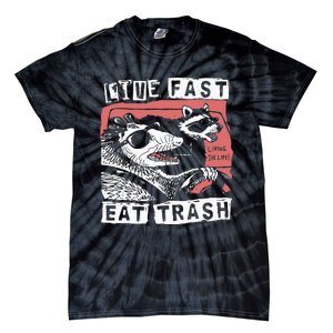 Funny Possum Raccoon Live Fast Eat Trash Cats Squad Tie-Dye T-Shirt