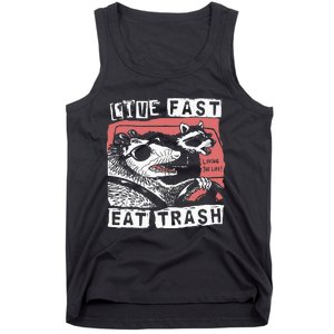 Funny Possum Raccoon Live Fast Eat Trash Cats Squad Tank Top