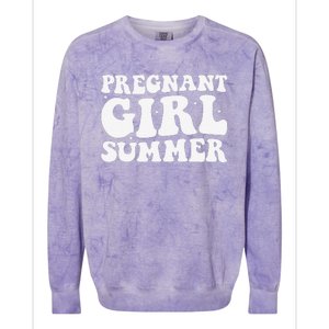 Funny Pregnancy Reveal Pregnant Girl Summer Baby Shower Colorblast Crewneck Sweatshirt