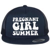 Funny Pregnancy Reveal Pregnant Girl Summer Baby Shower Flat Bill Trucker Hat