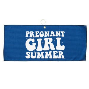 Funny Pregnancy Reveal Pregnant Girl Summer Baby Shower Large Microfiber Waffle Golf Towel