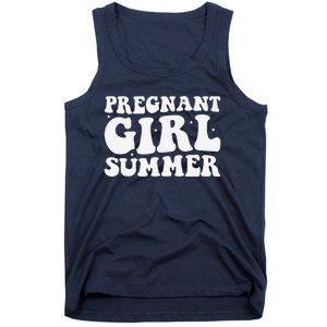 Funny Pregnancy Reveal Pregnant Girl Summer Baby Shower Tank Top