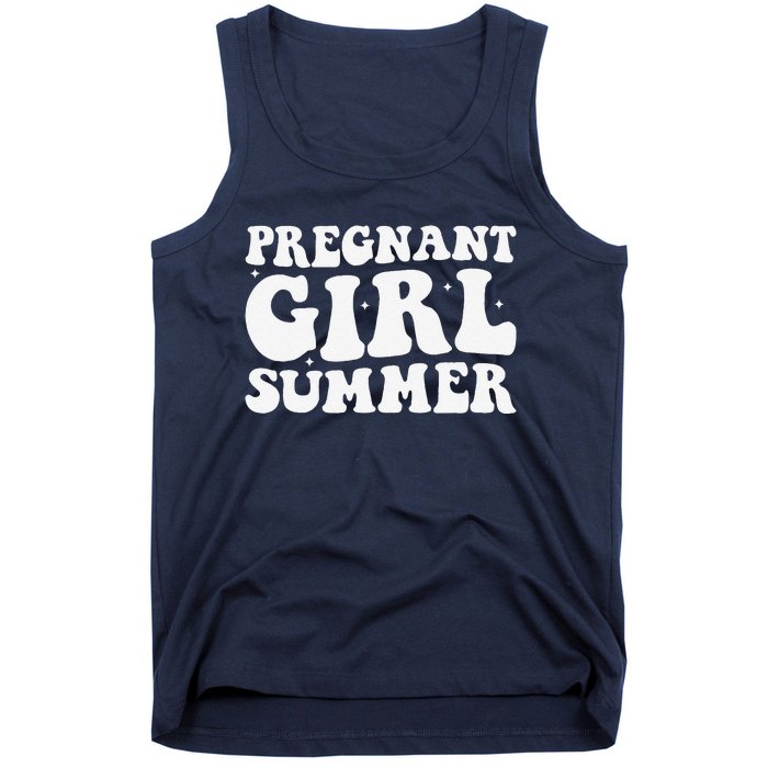 Funny Pregnancy Reveal Pregnant Girl Summer Baby Shower Tank Top