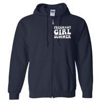 Funny Pregnancy Reveal Pregnant Girl Summer Baby Shower Full Zip Hoodie