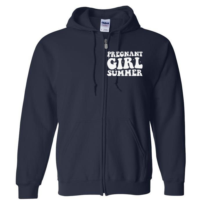 Funny Pregnancy Reveal Pregnant Girl Summer Baby Shower Full Zip Hoodie