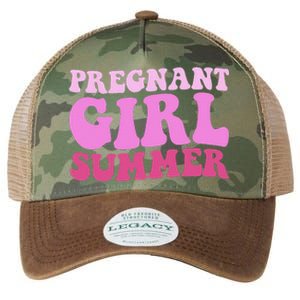 Funny Pregnancy Reveal Pregnant Girl Summer Baby Shower Legacy Tie Dye Trucker Hat