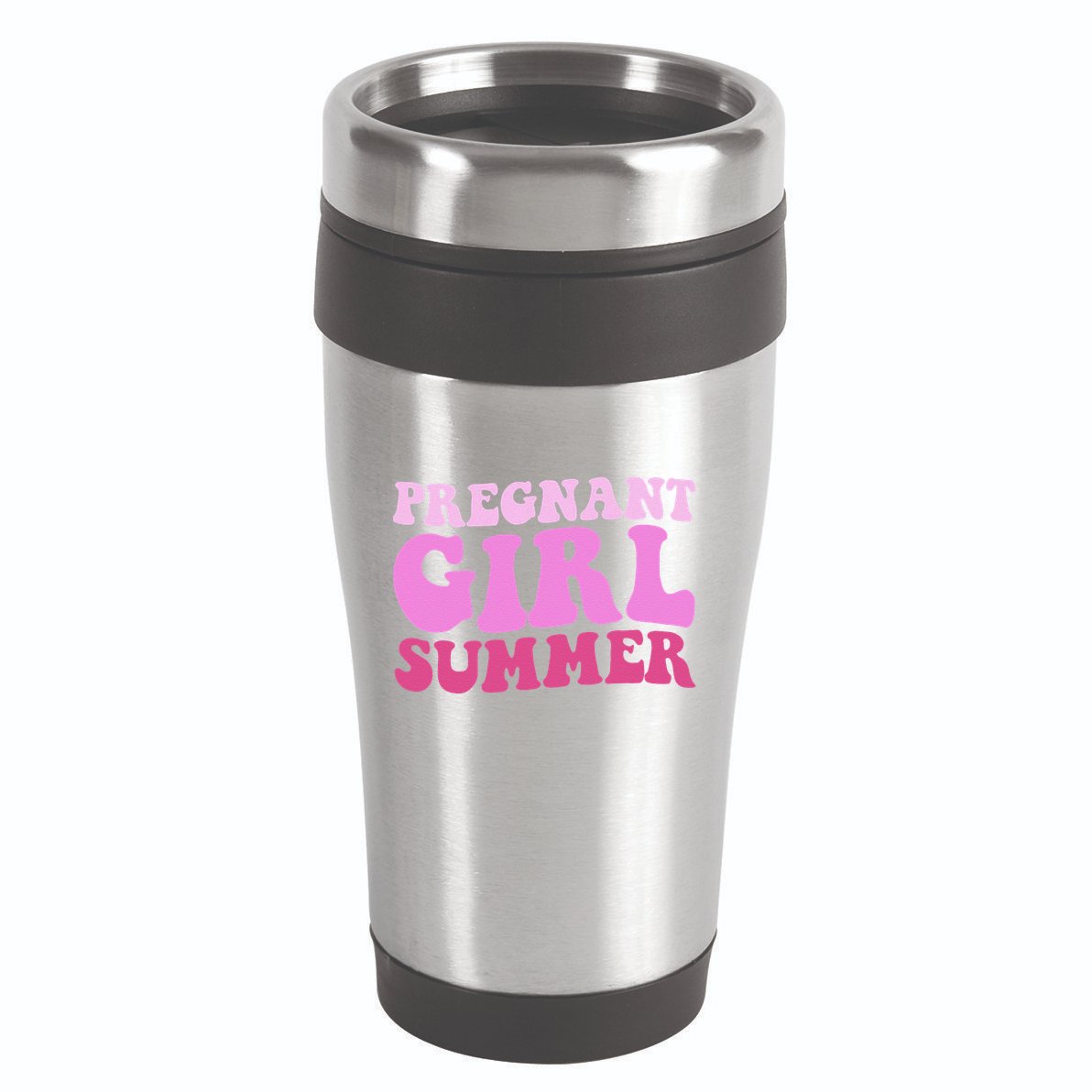 Funny Pregnancy Reveal Pregnant Girl Summer Baby Shower 16oz Travel Tumbler