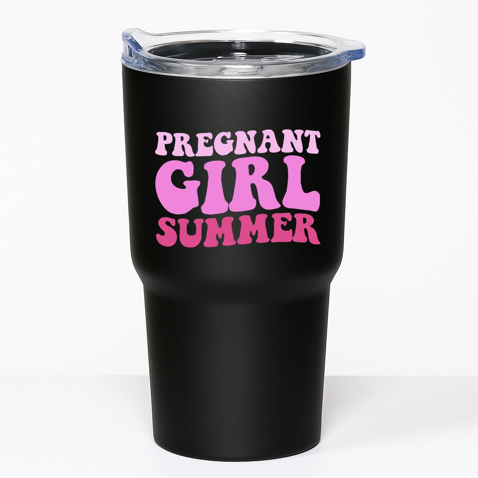 Funny Pregnancy Reveal Pregnant Girl Summer Baby Shower Tumbler