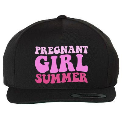Funny Pregnancy Reveal Pregnant Girl Summer Baby Shower Wool Snapback Cap