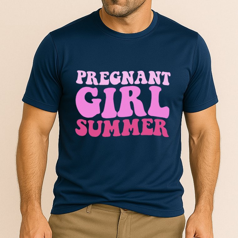 Funny Pregnancy Reveal Pregnant Girl Summer Baby Shower Cooling Performance Crew T-Shirt