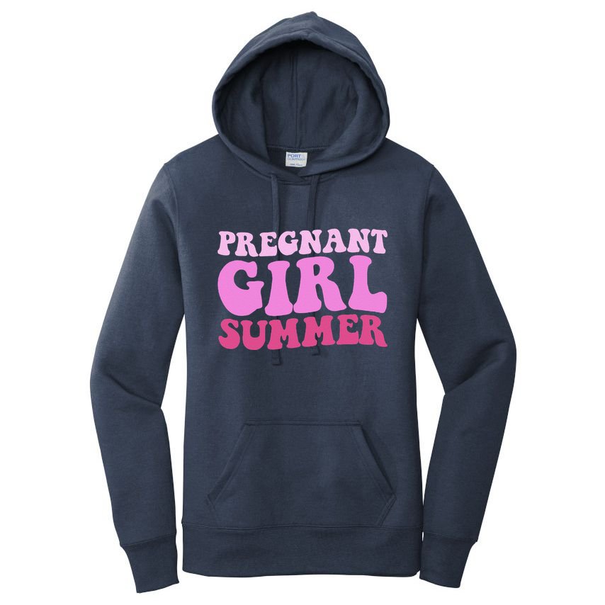 Funny Pregnancy Reveal Pregnant Girl Summer Baby Shower Women's Pullover Hoodie