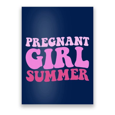 Funny Pregnancy Reveal Pregnant Girl Summer Baby Shower Poster