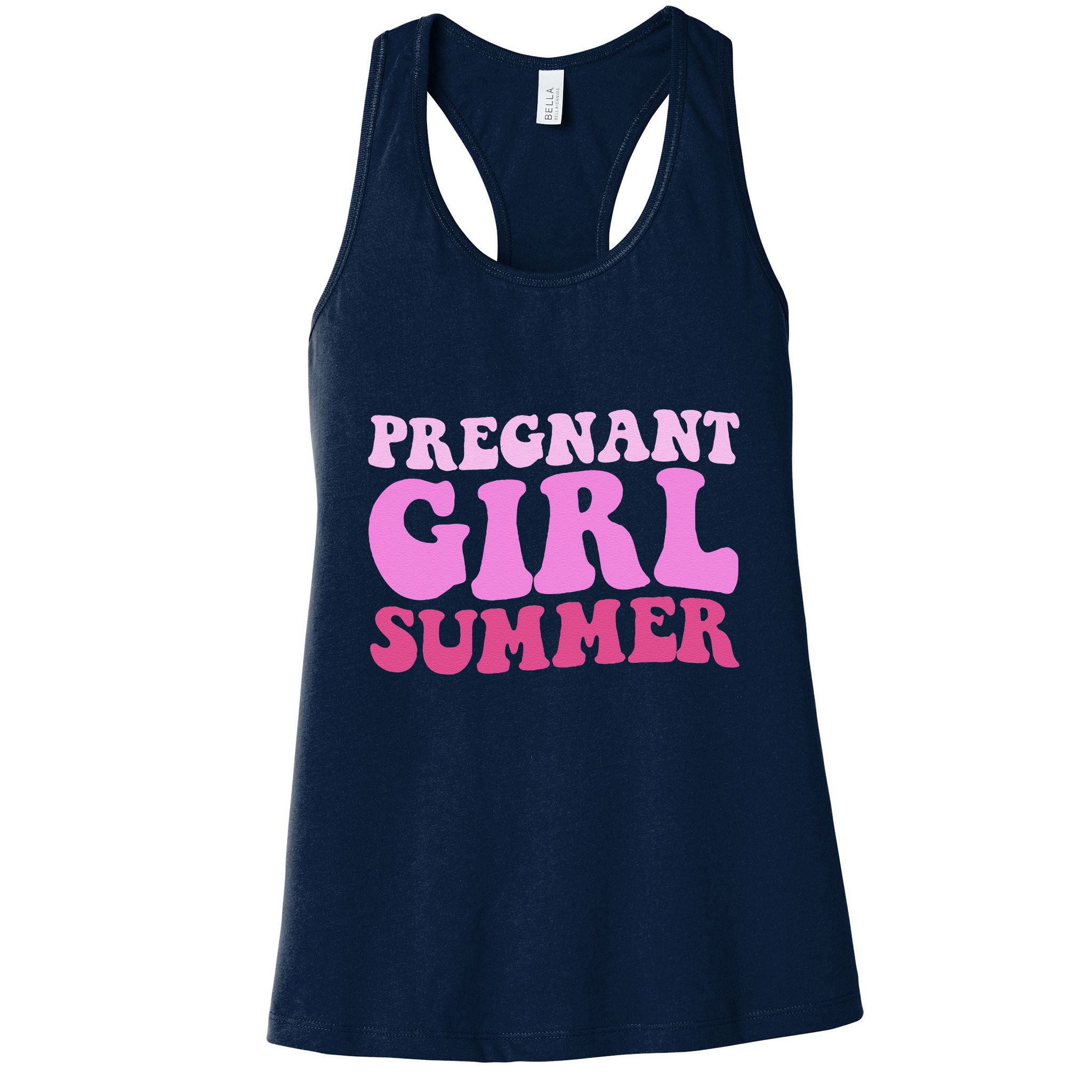 Funny Pregnancy Reveal Pregnant Girl Summer Baby Shower Womens Tank Top