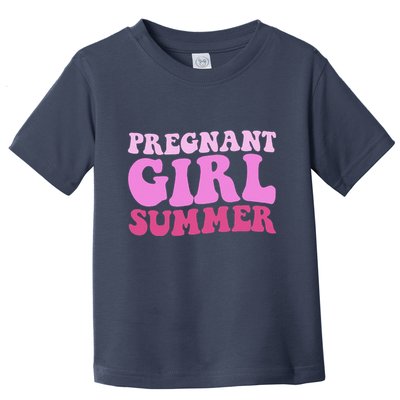 Funny Pregnancy Reveal Pregnant Girl Summer Baby Shower Toddler T-Shirt