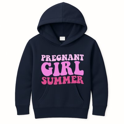 Funny Pregnancy Reveal Pregnant Girl Summer Baby Shower Kids Hoodie