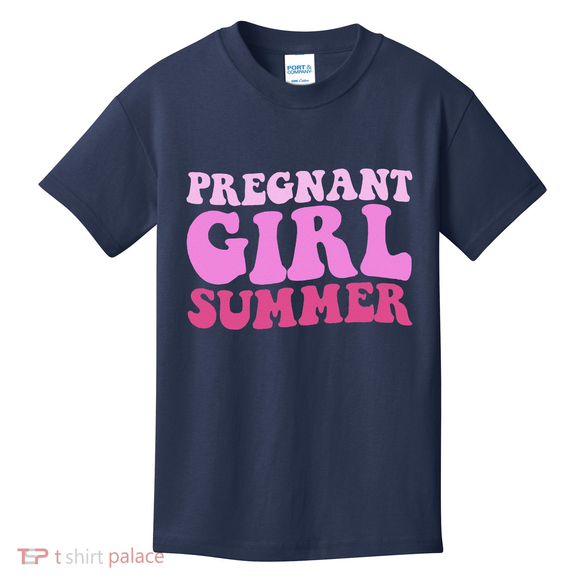 Funny Pregnancy Reveal Pregnant Girl Summer Baby Shower Kids T-Shirt