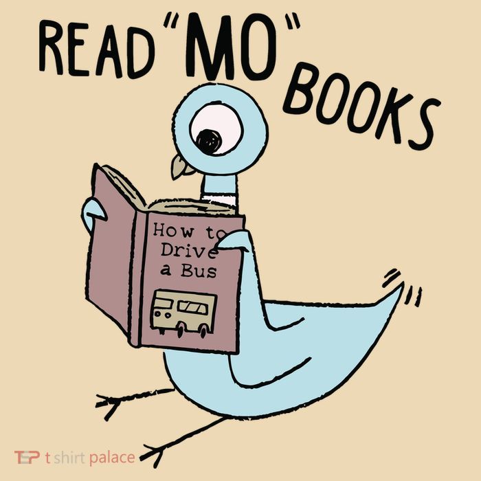 Funny Pigeon Read Mo Books Drawstring Bag