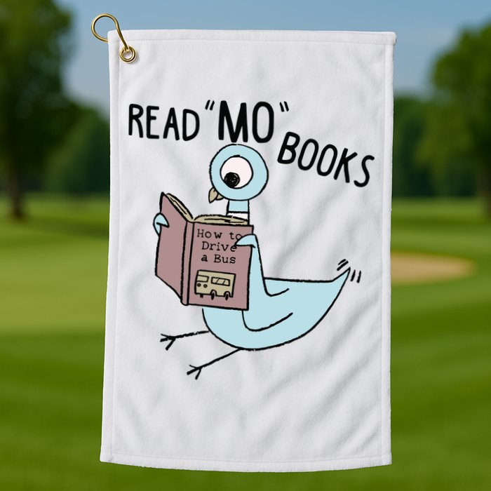 Funny Pigeon Read Mo Books Golf Towel