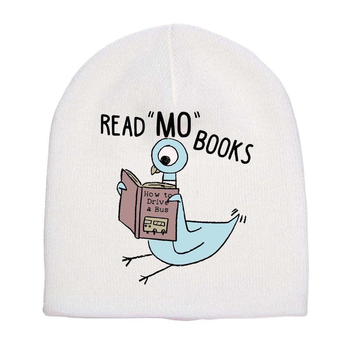 Funny Pigeon Read Mo Books Short Acrylic Beanie