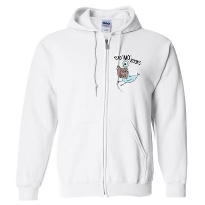 Funny Pigeon Read Mo Books Full Zip Hoodie