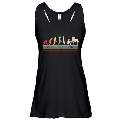 Funny Piano Retro Vintage Evolution Of Man Ladies Essential Flowy Tank