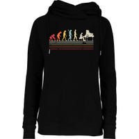 Funny Piano Retro Vintage Evolution Of Man Womens Funnel Neck Pullover Hood