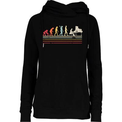 Funny Piano Retro Vintage Evolution Of Man Womens Funnel Neck Pullover Hood